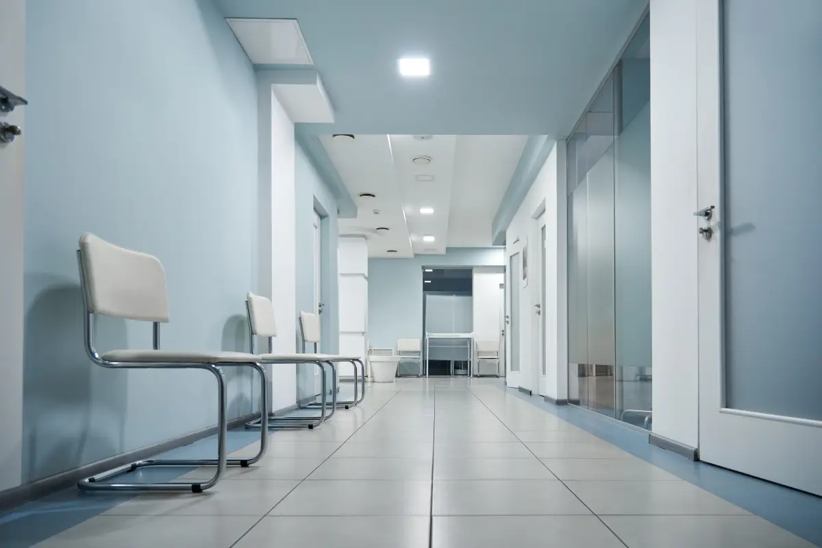 Corridor of a modern medical clinic