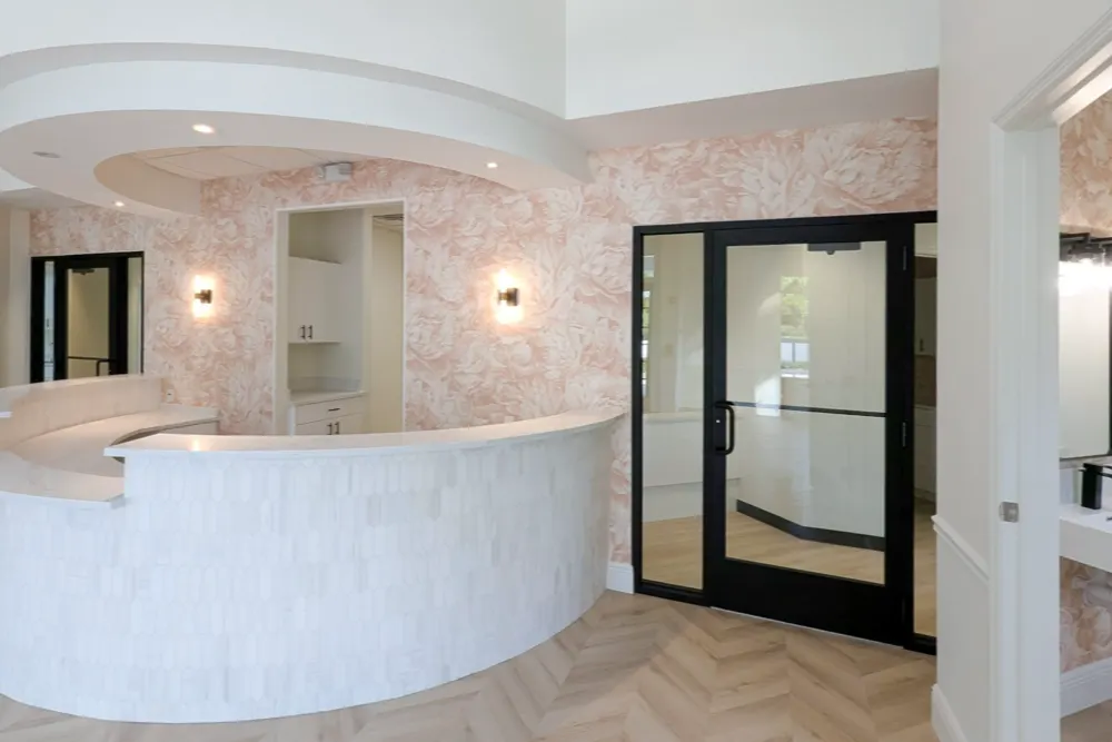 Custom millwork inside the medical office