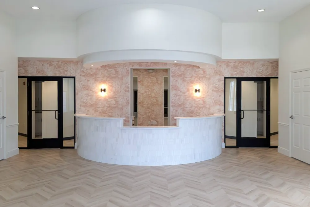 Reception area of the 7,000 square foot medical office we built out on Manatee Avenue East